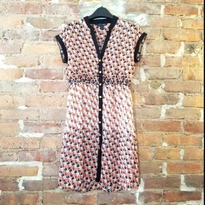 Aqua Sheer Patterned Sheath Dress